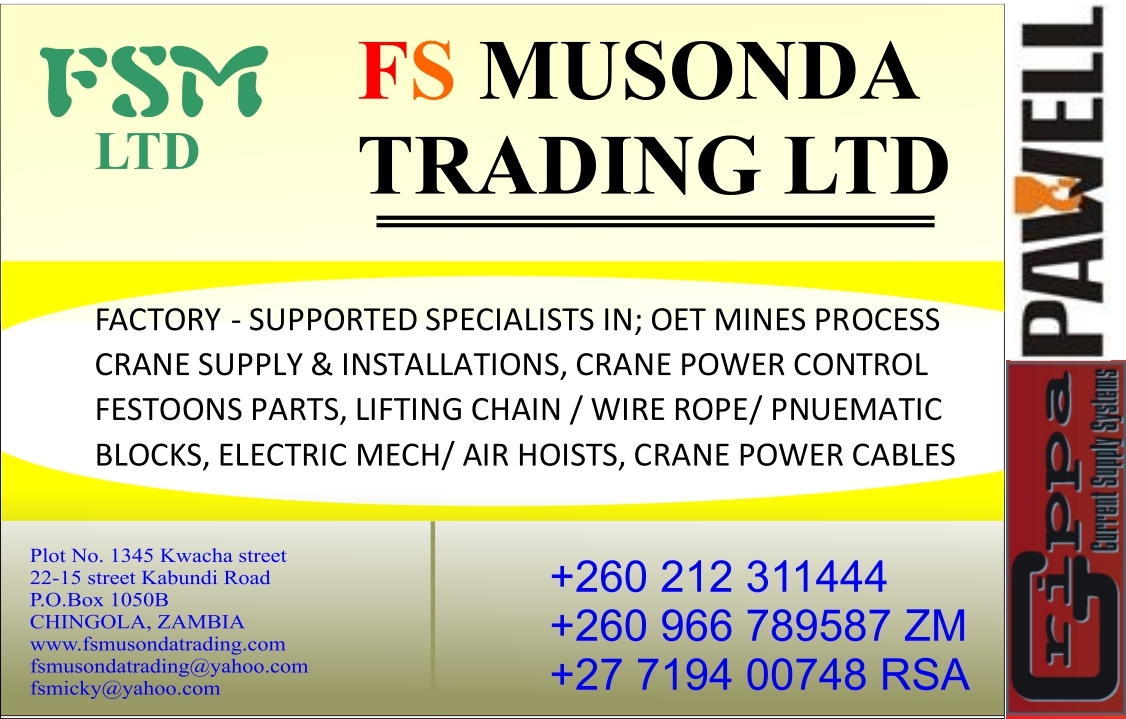 F.S. Musonda Trading: experts in HT power electrical, OET cranes