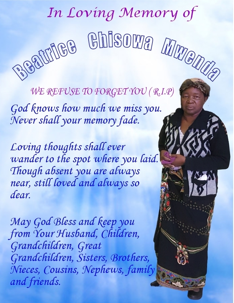  We Refuse to forget you Beatrice Chisowa Mwenda