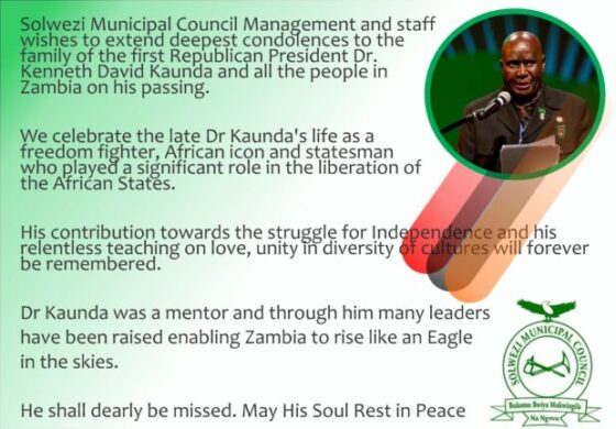  Solwezi Council joins in mourning KK
